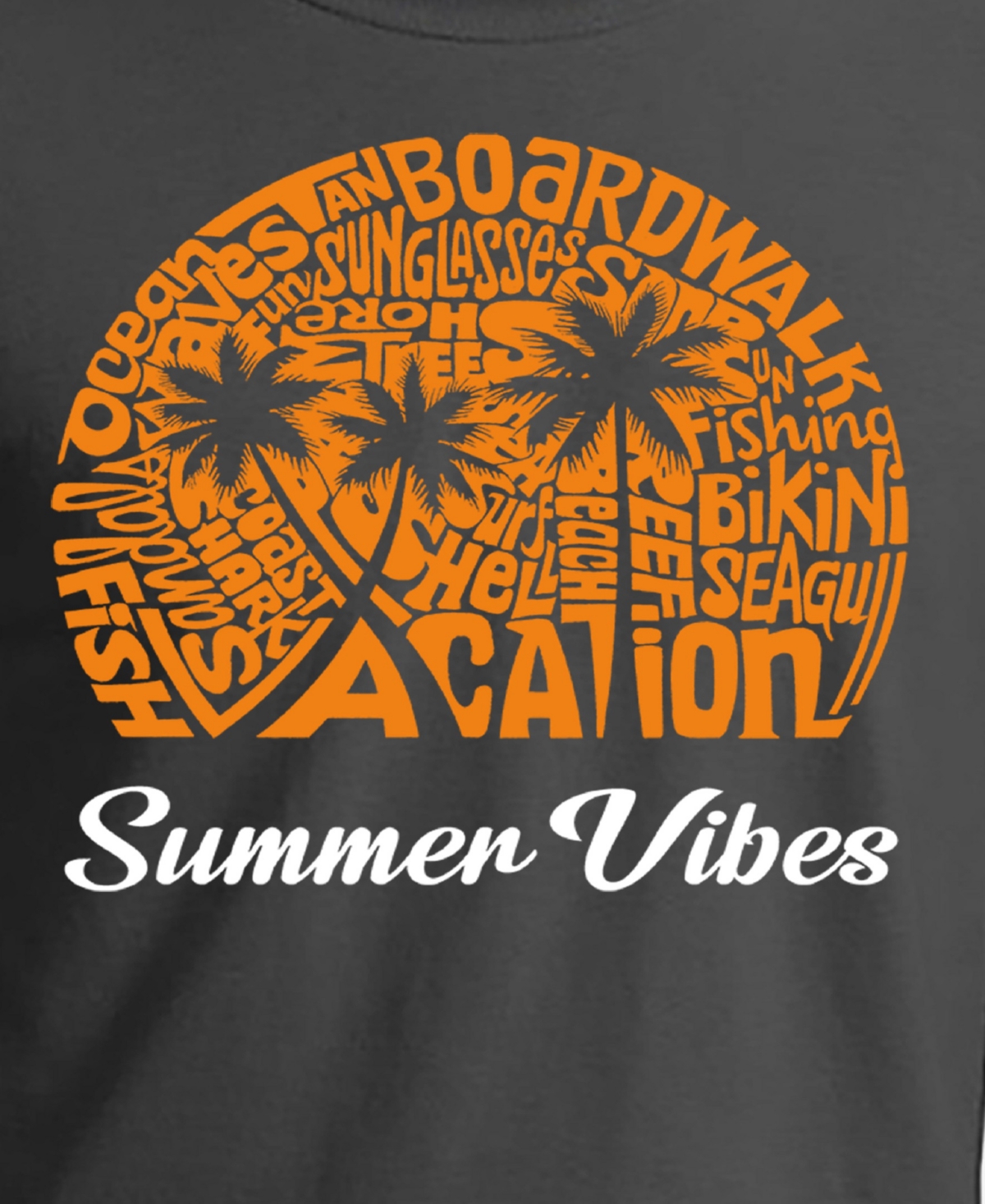 La Pop Art Men's Summer Vibes Word Art T-Shirt