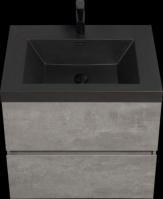 Streamdale Modern 30" Floating Vanity with Black Quartz Top, Grey