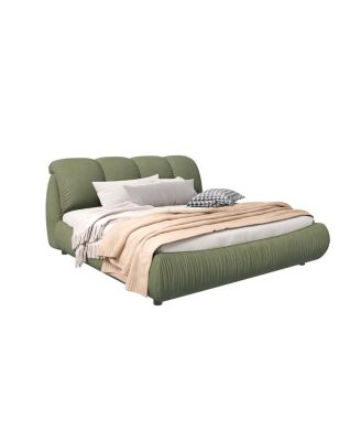 Streamdale Queen Upholstered Platform Bed with Backrest and Solid Legs
