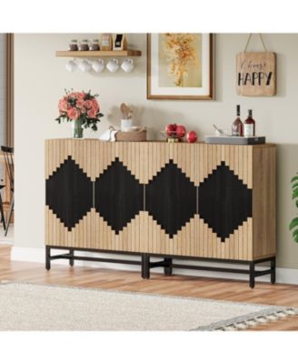 63-Inch FarmYFuse Sideboard Cabinet with Doors and Storage for Kitchen, Dining Room, or Living Room