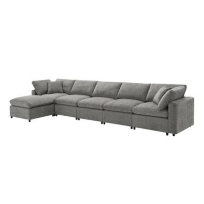 Modern Modular 6-Seat Cloud Sofa Bed with Ottoman