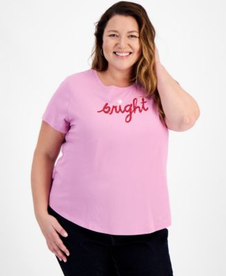 Style & Co - Plus Size Whimsy Graphic Scoop-Neck T-Shirt