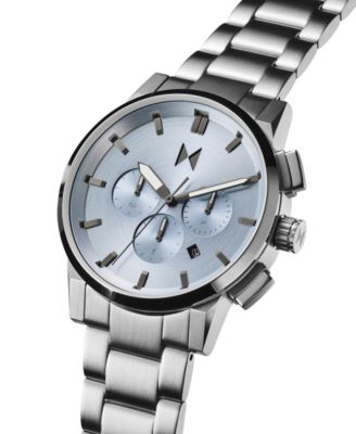 MVMT Men's Chrono II Silver Stainless Steel Watch 44mm - Macy's