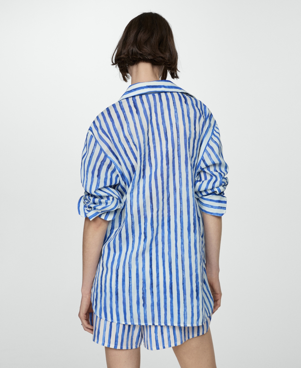 Mango 100% Cotton Striped Shirt Off White In Off White