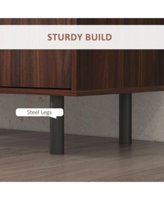 Simplie Fun Rustic Brown Sideboard Buffet Cabinet with Storage and Adjustable Shelves