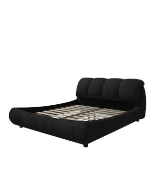 Queen Upholstered Platform Bed with Padded Backrest