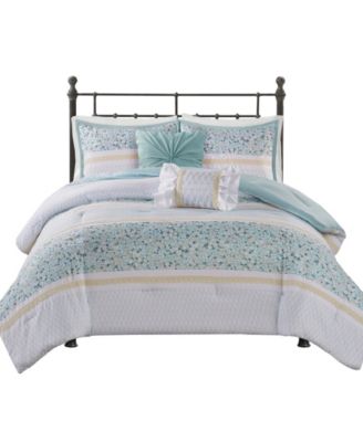 Caralie Seersucker 5-Pc. Comforter Set, Full/Queen