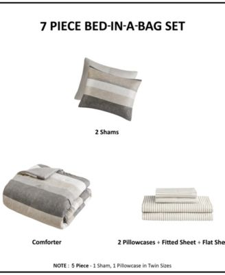 Jaxon Wide Stripe 7-Pc. Comforter Set, Queen