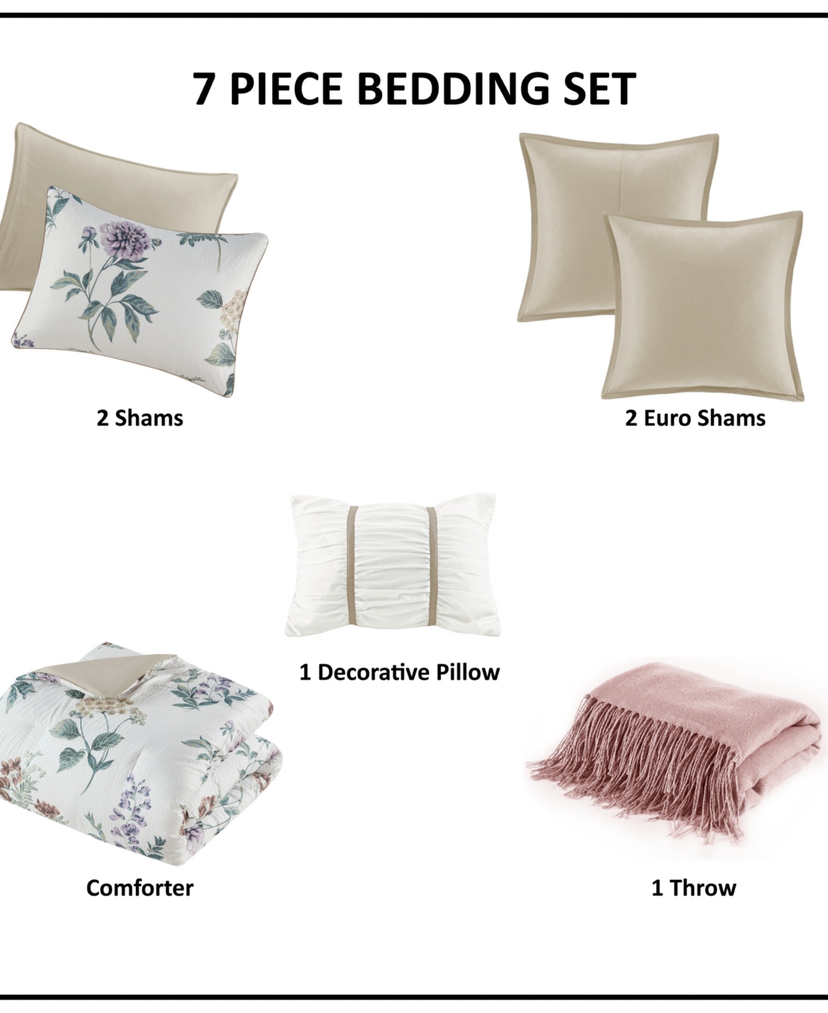 Madison Park Zennia Seersucker 7-pc. Comforter Set, King/california King