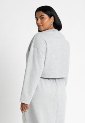 Women's Plus Size Oversized Cropped Sweatshirt