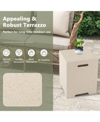 2-in-1 Gas Tank Holder Side Table with Protective Cover