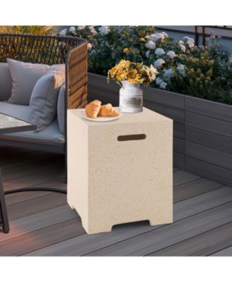 2-in-1 Gas Tank Holder Side Table with Protective Cover