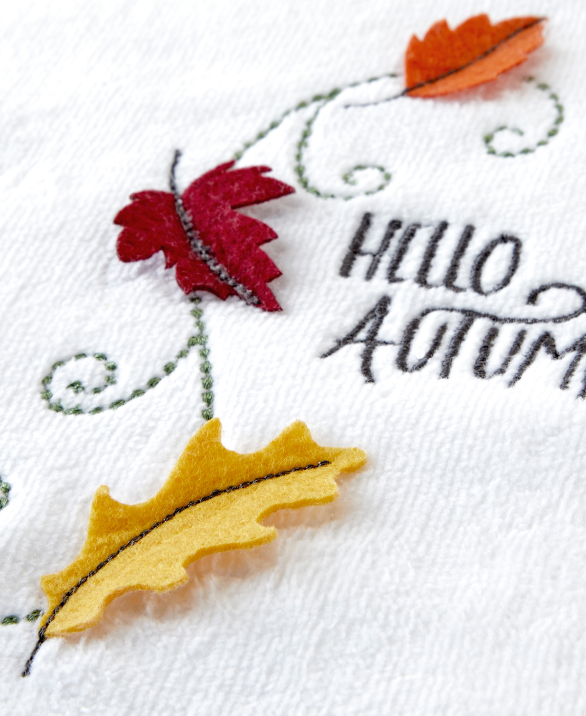 Skl Home Hello Autumn Cotton 2 Piece Hand Towel, 16" X 25" In Optic White