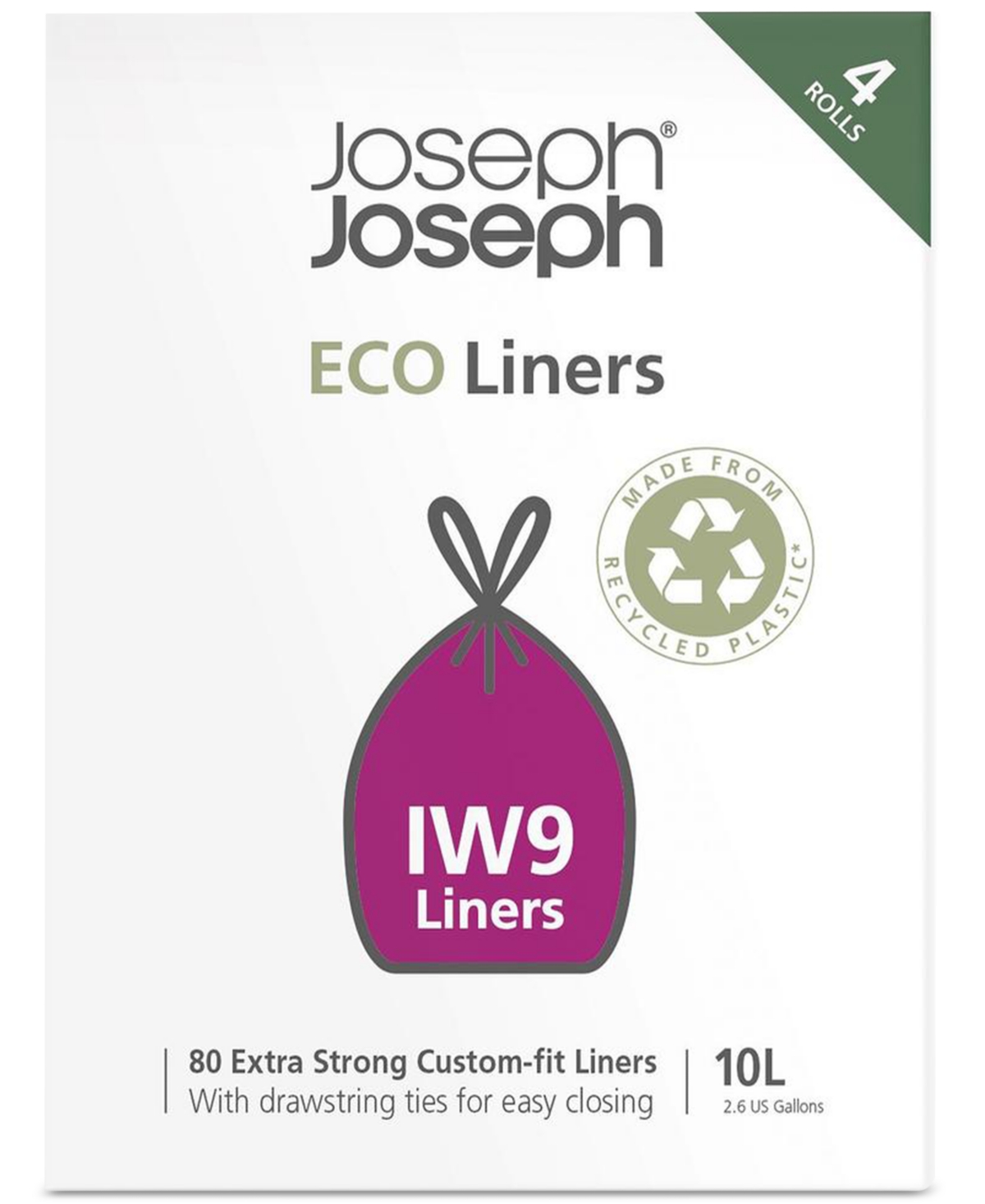 Iw9 10L Garbage Can Liners, 80 Pack - Grey