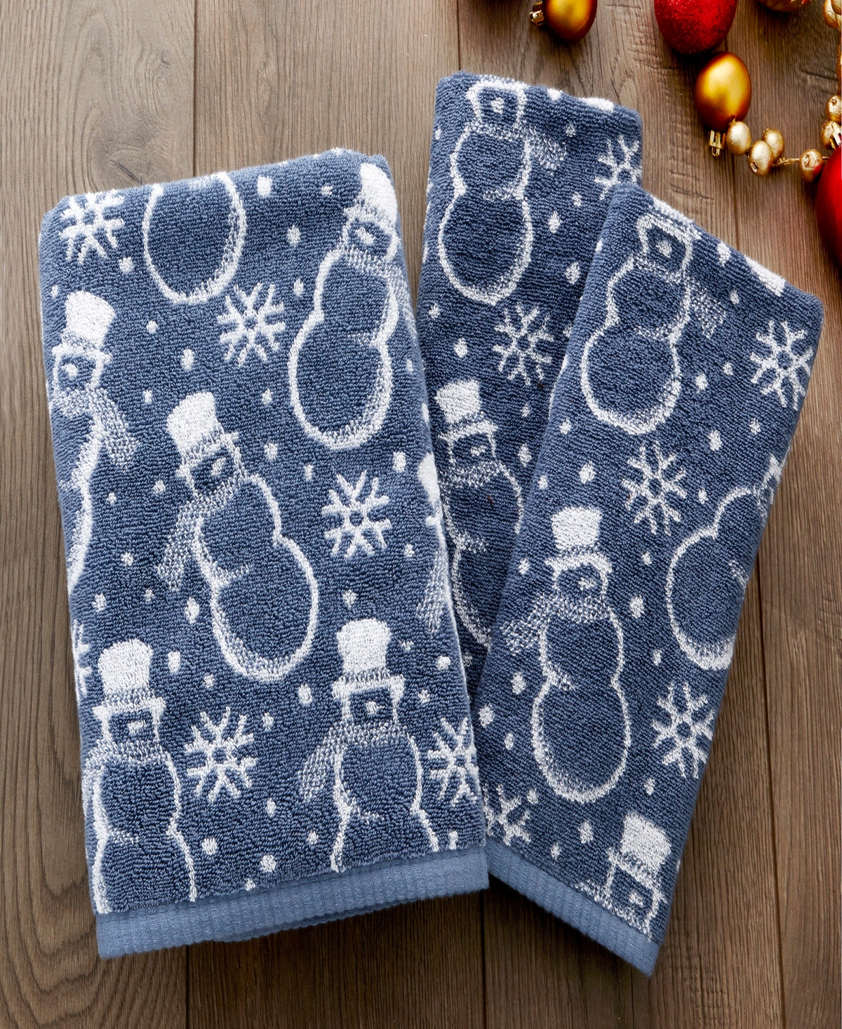 Skl Home Top Hat Snowman Jacquard Cotton 2 Piece Towel, 16