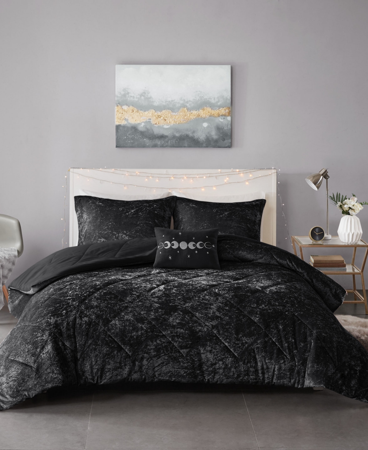 Intelligent Design Felicia Velvet 4-pc. Duvet Cover Set, King/california King In Black