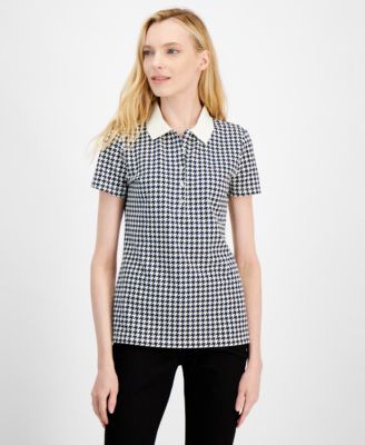 Tommy Hilfiger - Women's Dot-Print Quarter-Button Polo Top