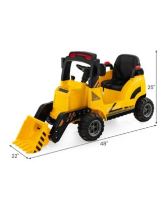 12V Kids Ride On Construction Tractor with Electric Adjustable Bucket