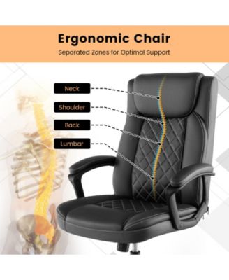 1 Pc Black Thick Headrest Cushion High-Back Ergonomic Executive Chair – Office Chair