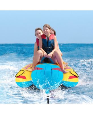 3-Person Inflatable Banana Boat with 3 EVA-padded Seats and Handles
