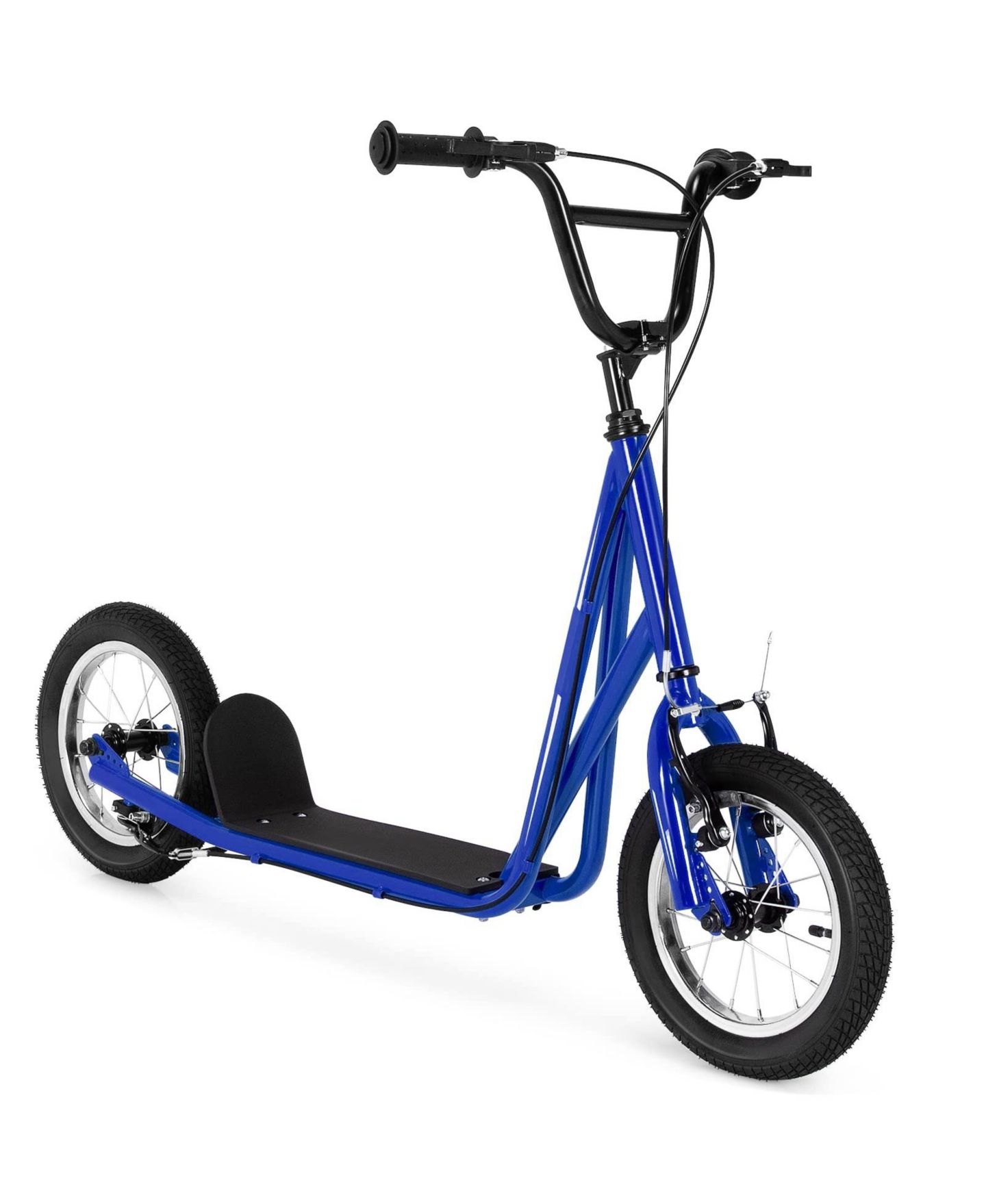 Детская игрушка VEBREDA Height-Adjustable Kid Kick Scooter with 12-Inch Pneumatic Tire and Rear Brake, Ages 5-12, цвет: Синий — фото 1