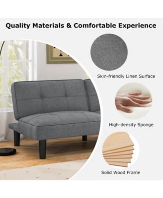 Convertible Folding Futon Sofa Bed with 6-Position Adjustable Backrest