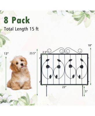 Decorative Garden Fence with 8 Panels Animal Barrier