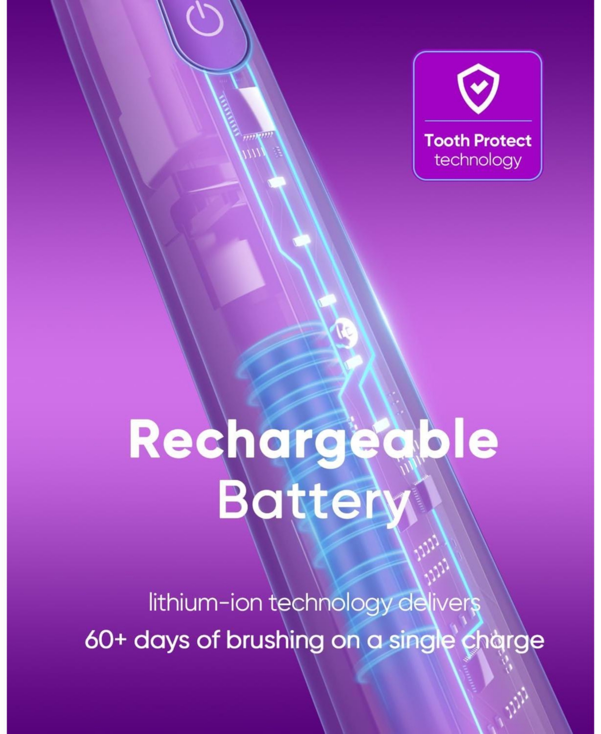 MySmile DY156 Sonic Electric Toothbrush for Adults, Rechargeable Battery Toothbrush Portable with 3 Brush Heads, 2 Mins 5 Modes Smart Timer, 45000VPM