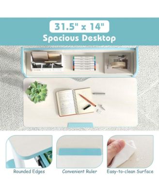 Kids Study Desk with 7-Level Tiltable Desktop Adjustable Height Pull Out Drawer