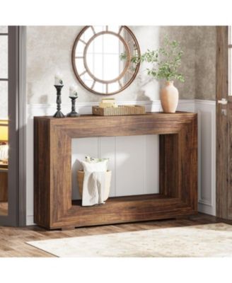 Farmhouse Console Table, 47 Inches Entryway Console Table with Storage, Industrial Hallway Accent Table for Living Room, Entrance