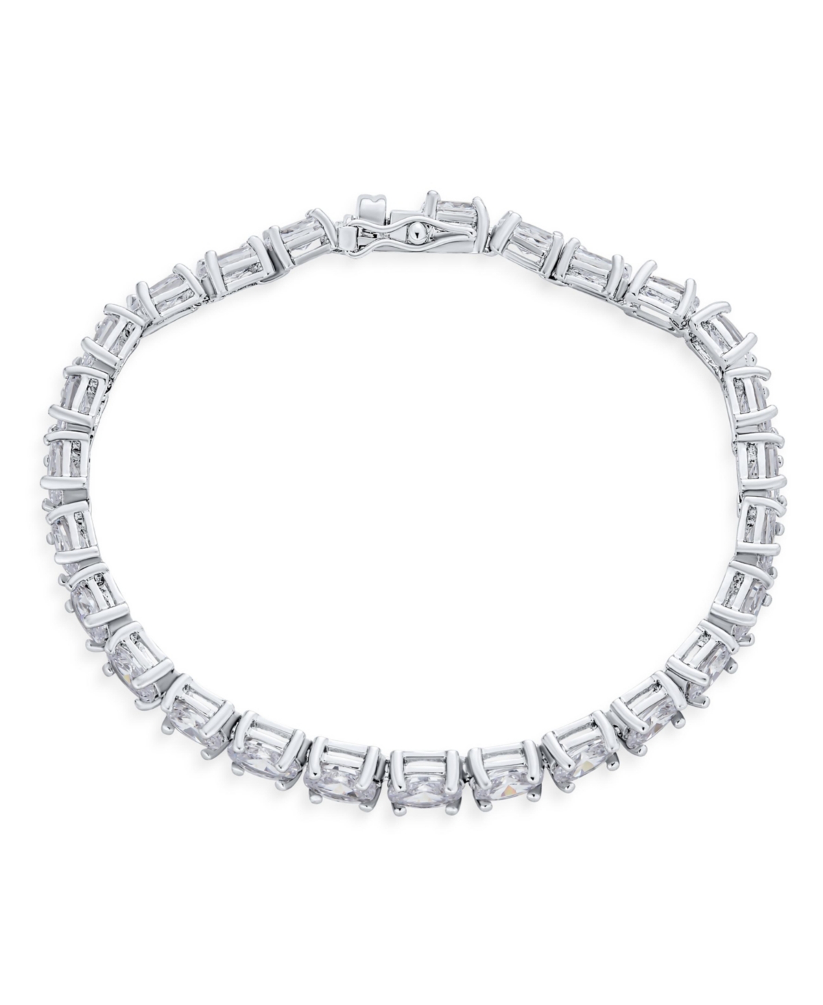 Bling Jewelry Jewelry 15CT Cz 7x5mm Oval Solitaire Tennis Bracelet For Women Cubic Zirconia