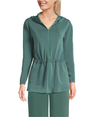 Women's Cupro Long Sleeve Full Zip Tunic Hoodie