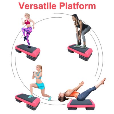 Streamdale Adjustable Aerobic Stepper with Risers in Red and Black