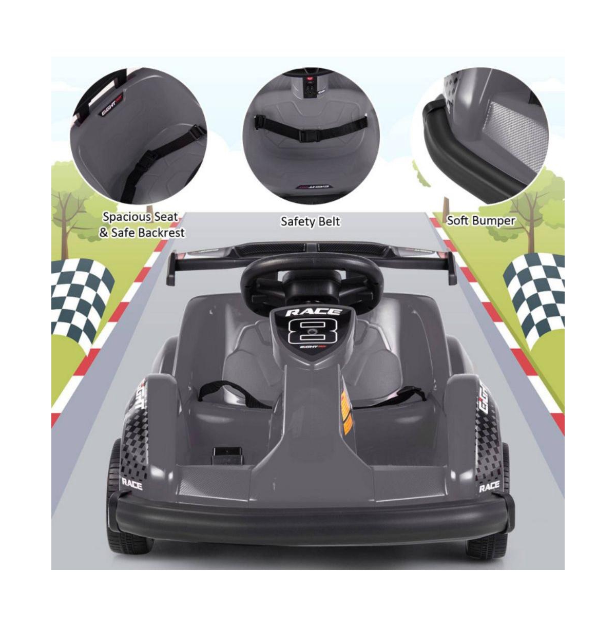 Vebreda 6V Kids Ride On Go Cart with Remote Control and Safety Belt-Pink