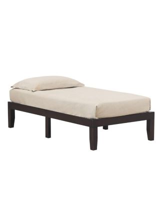 14'' Twin Size Wooden Platform Bed Frame w/ Strong Slat Support Espresso