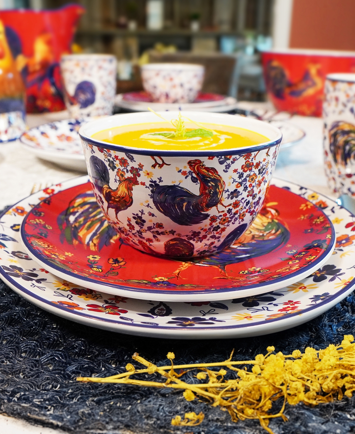 Certified International Morning Rooster 16pc Dinnerware Set In Miscellaneous