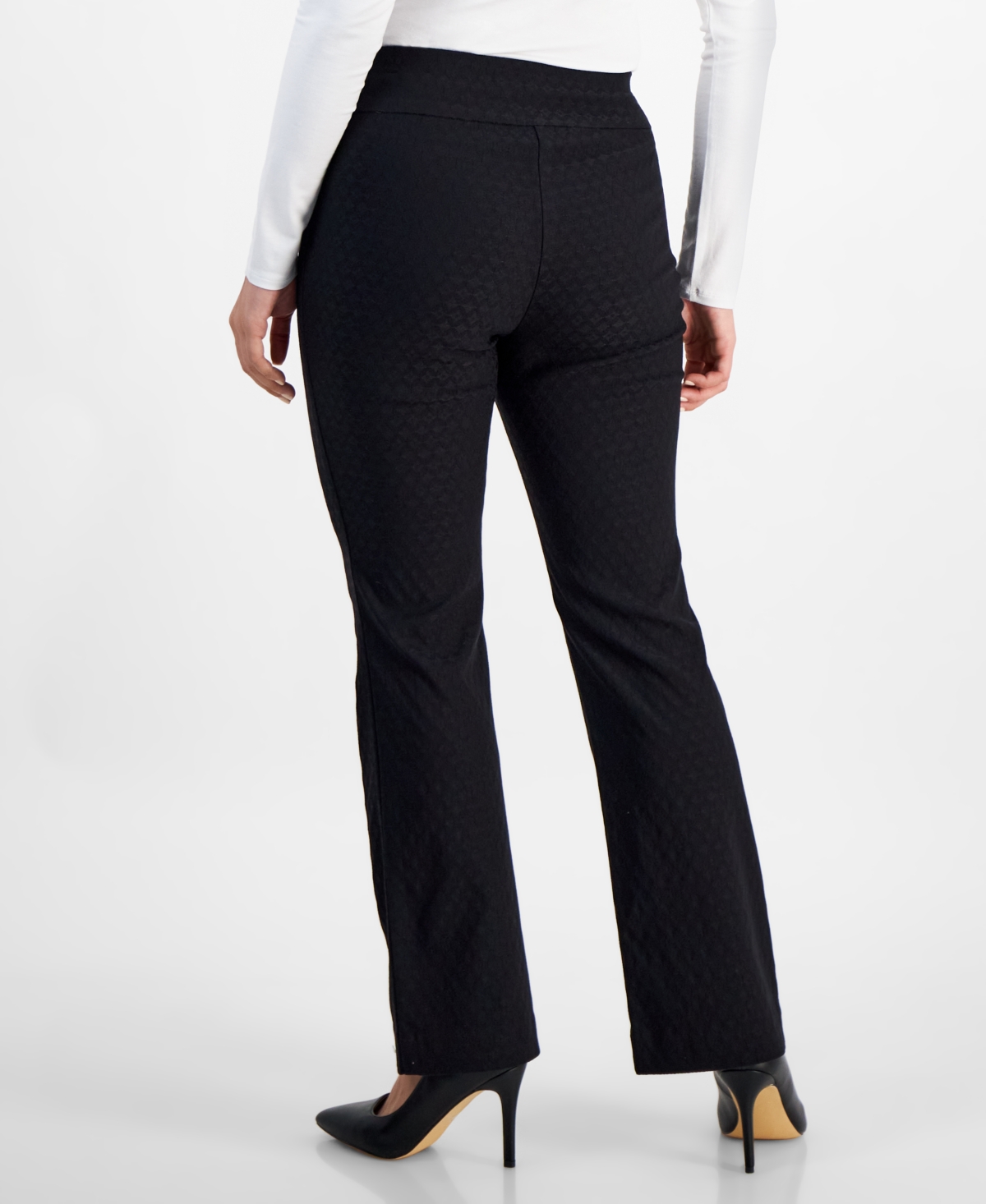 INC INTERNATIONAL CONCEPTS PETITE JACQUARD BOOTCUT PULL-ON PANTS, CREATED FOR MACY'S 