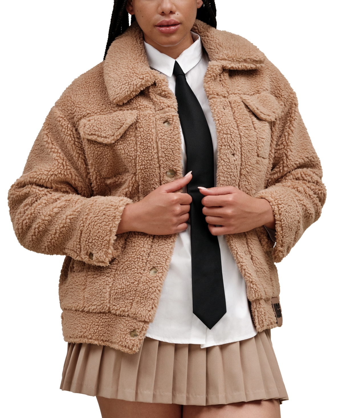 Ugg Women's Frankie Sherpa Fleece Trucker Jacket In Natural