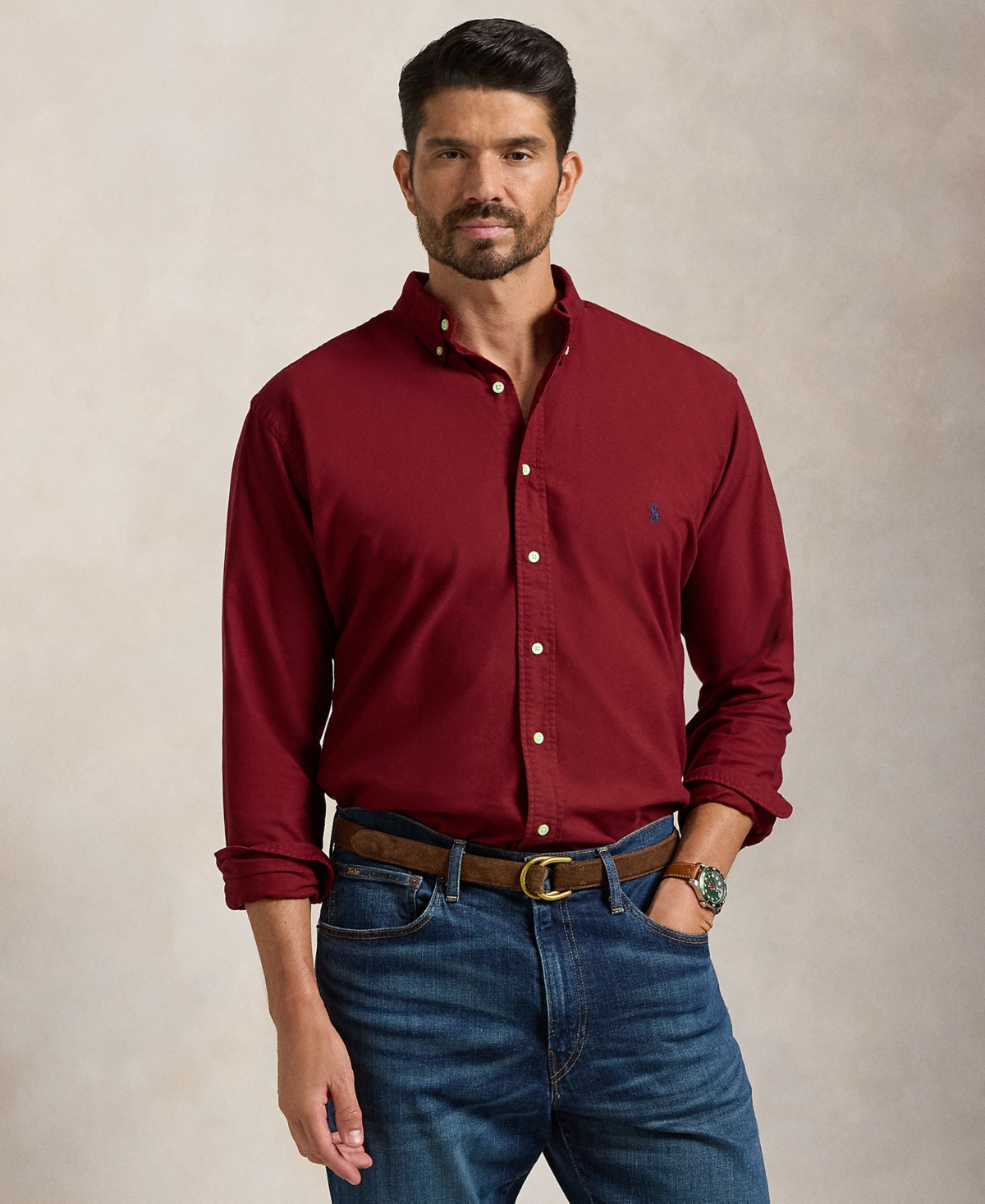 Polo Ralph Lauren Men's Big & Tall Garment-Dyed Oxford Shirt