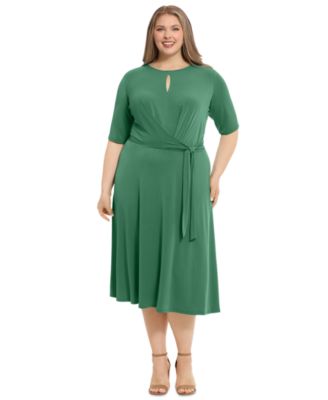 tie waist fit and flare dress Taylor Women's Ruffled-Hem Tie-Waist Fit & Flare Dress MSRP $128 – DGFOutlet main image 0