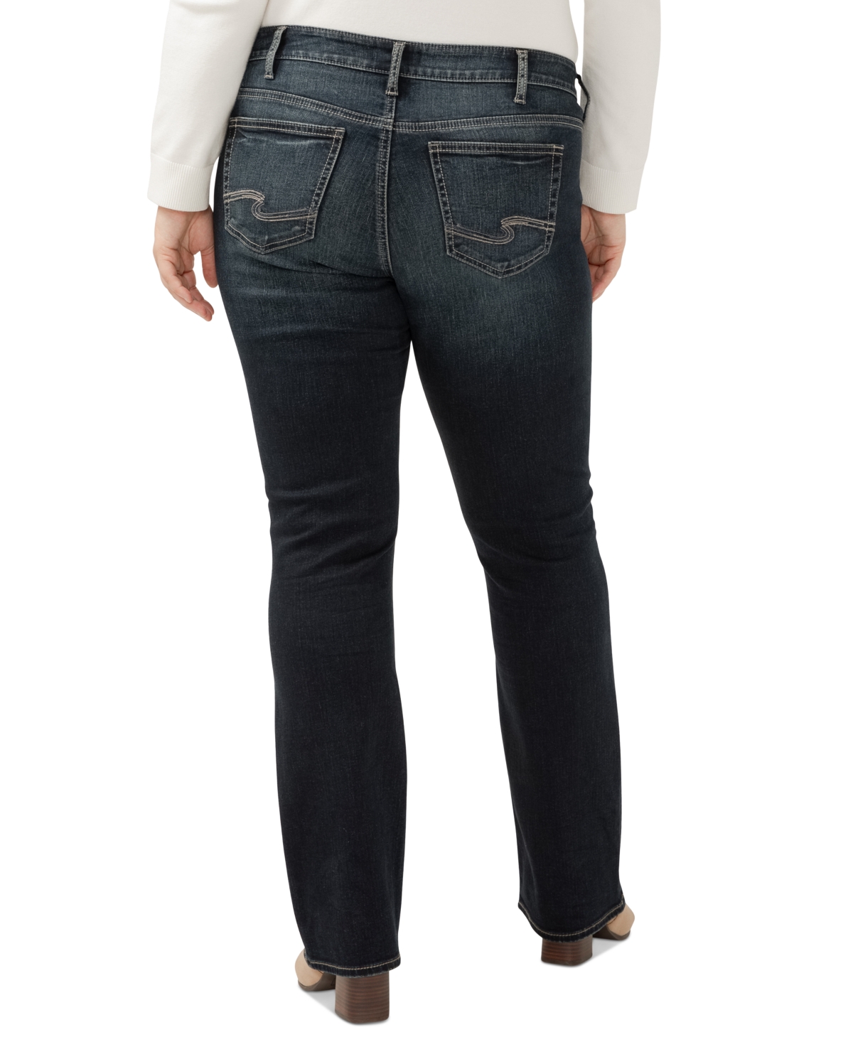 Silver Jeans Co. Plus Size Elyse Mid-Rise Comfort-Fit Slim Bootcut Jeans