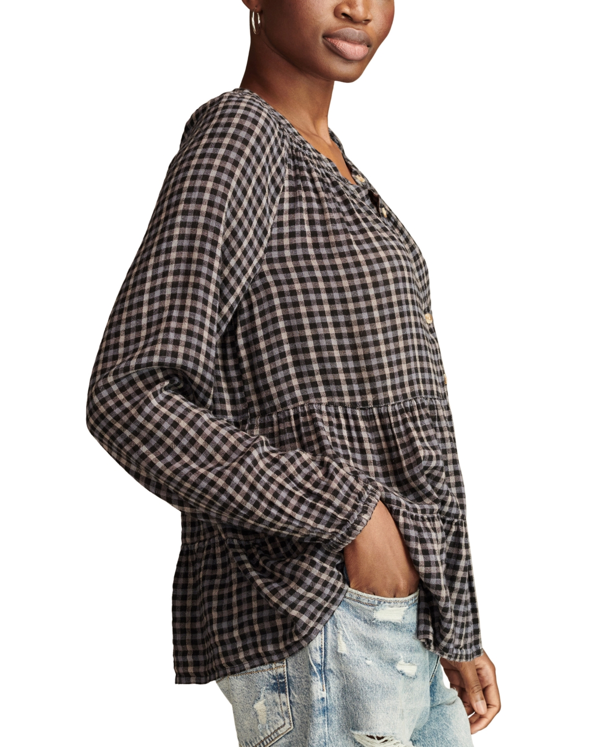 Lucky Brand Women's Tiered Babydoll Shirt