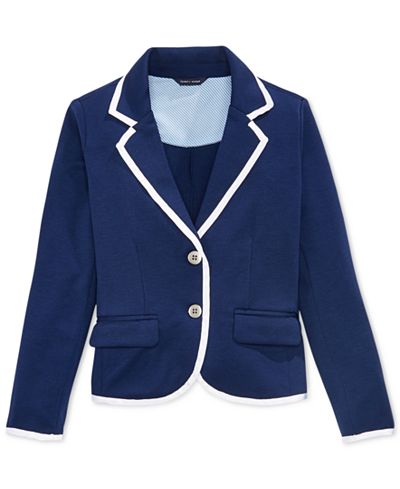 Tommy Hilfiger Girls' Contrast-Trim Blazer
