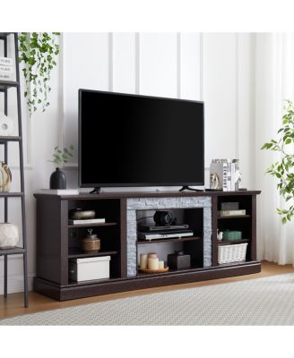 Streamdale Modern Faux Stone TV Console with Storage Cabinet