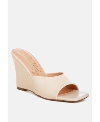 Norta Faux Leather Wedge Sandals