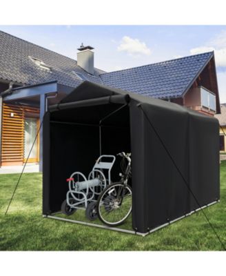 7 x 5.2FT Storage Shelter Outdoor Bike Tent with Waterproof Cover and Zipper Door-Gray