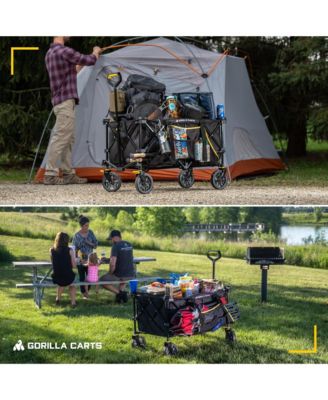 7 Cu Ft Collapsible Outdoor Utility Wagon,Oversize Bed, Black