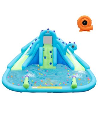 Inflatable Water Slide, Blowup Water Park with Dual Slides & 584W Blower