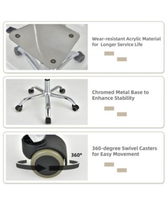 Swivel Acrylic Armless Adjustable Height Office Chair