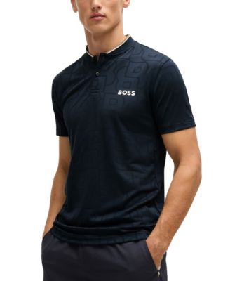 Men s Collarless Polo Shirt